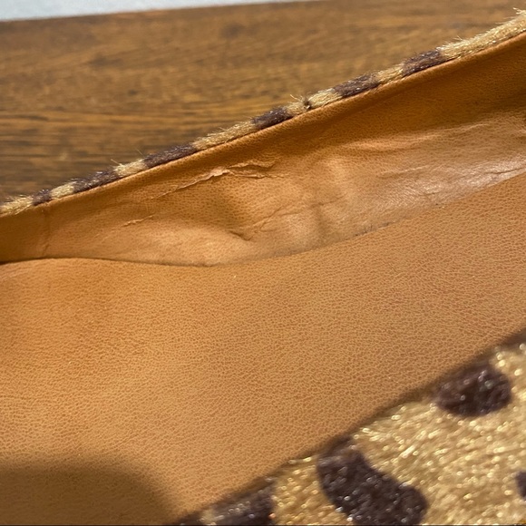 Gap Faux Fur Cheetah Ankle Strap Low Wedges Size 10 - Picture 7 of 8